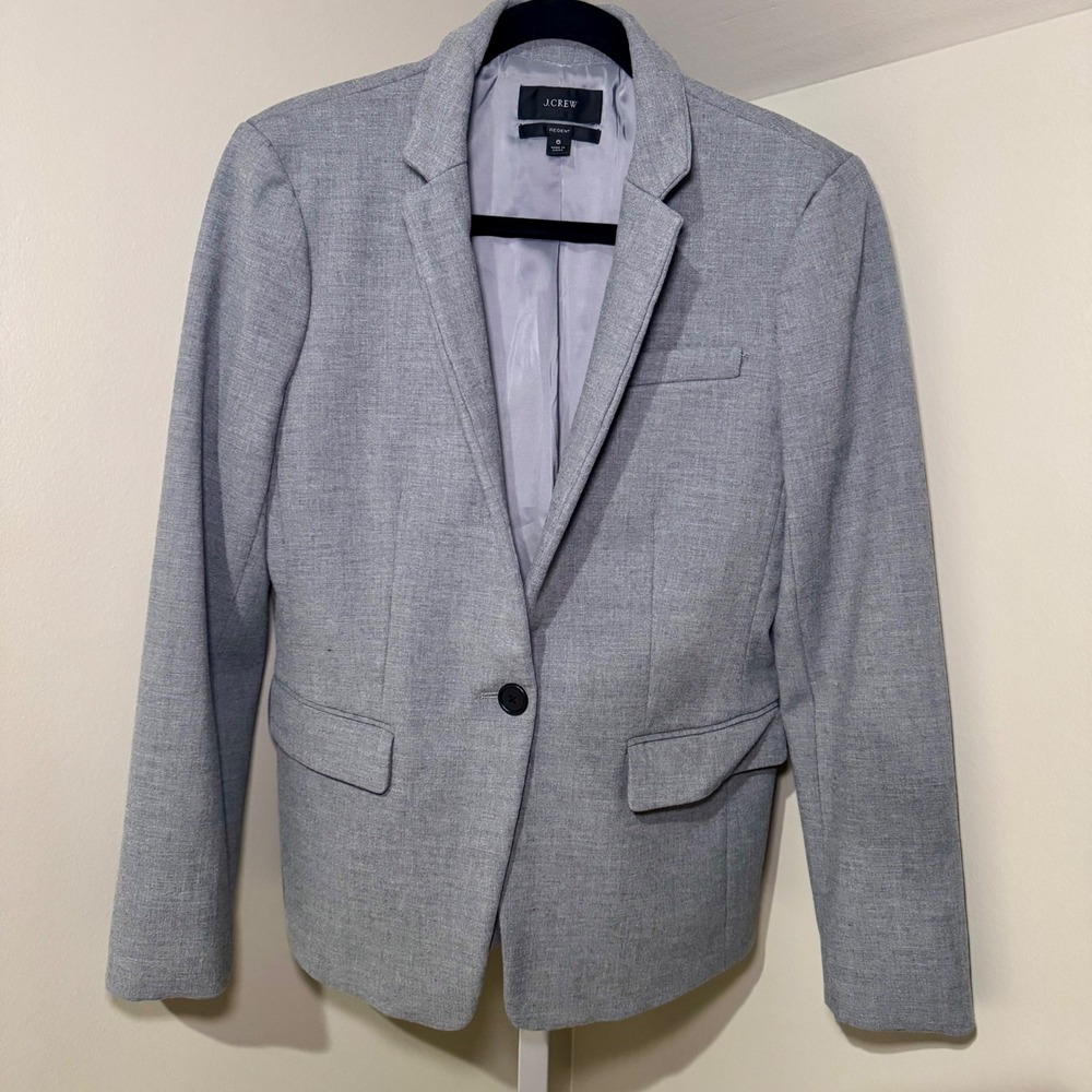 J Crew Regent Gray Blazer Jacket‎ Women Size 6 Career Work Office